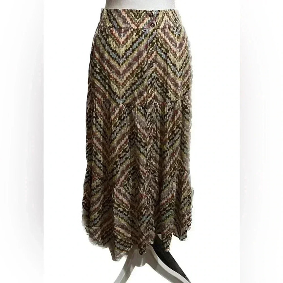 NWT Sonoma multicolor maxi skirt with button detail large - Picture 1 of 7